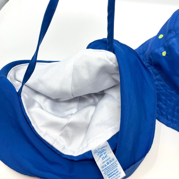 I Play Shark Toddler Boy Reversible Beach Sun Hat In Blue Bundle - Picture 4 of 8